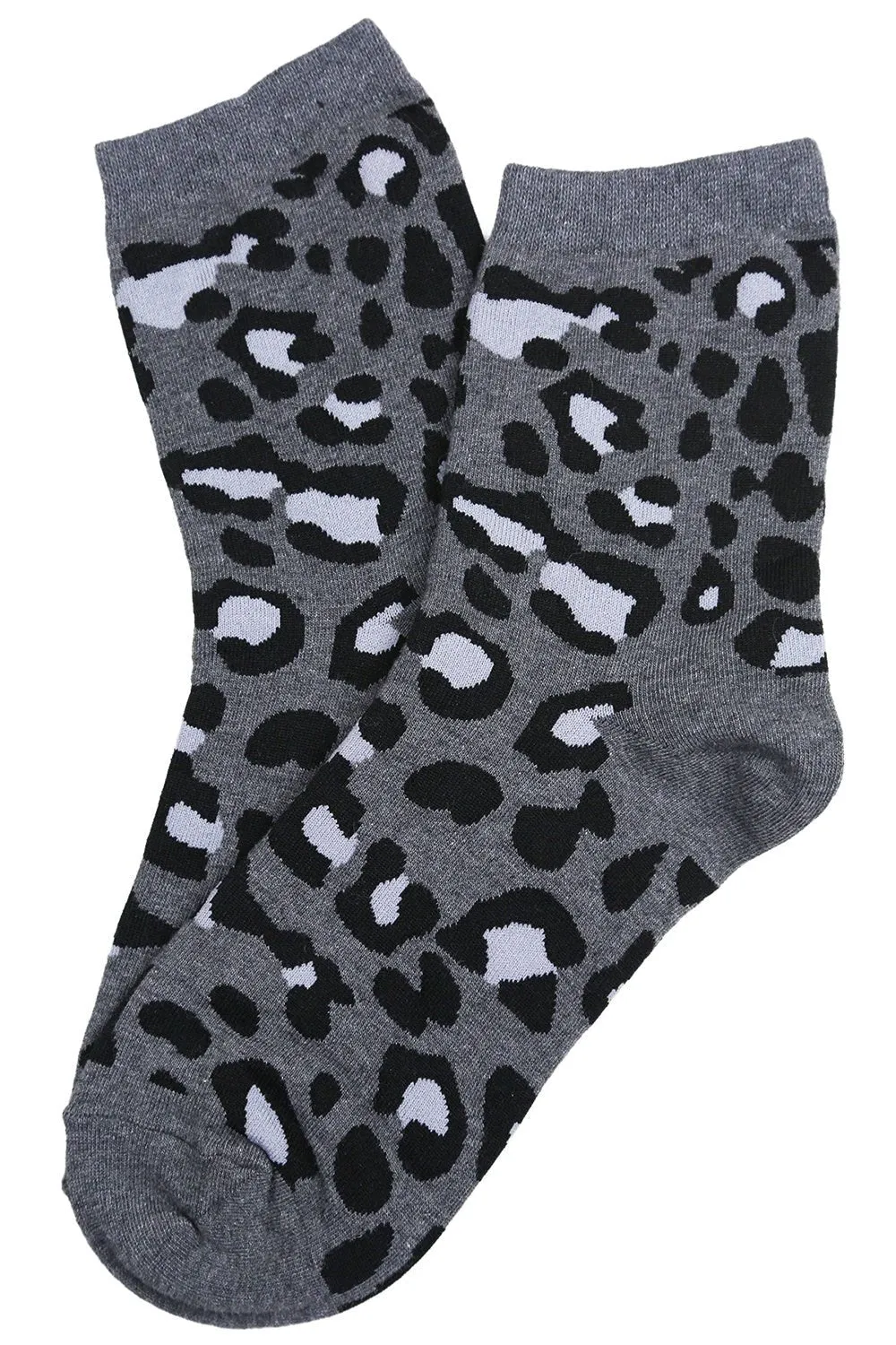 Charlie Cheetah Socks Grey/Black