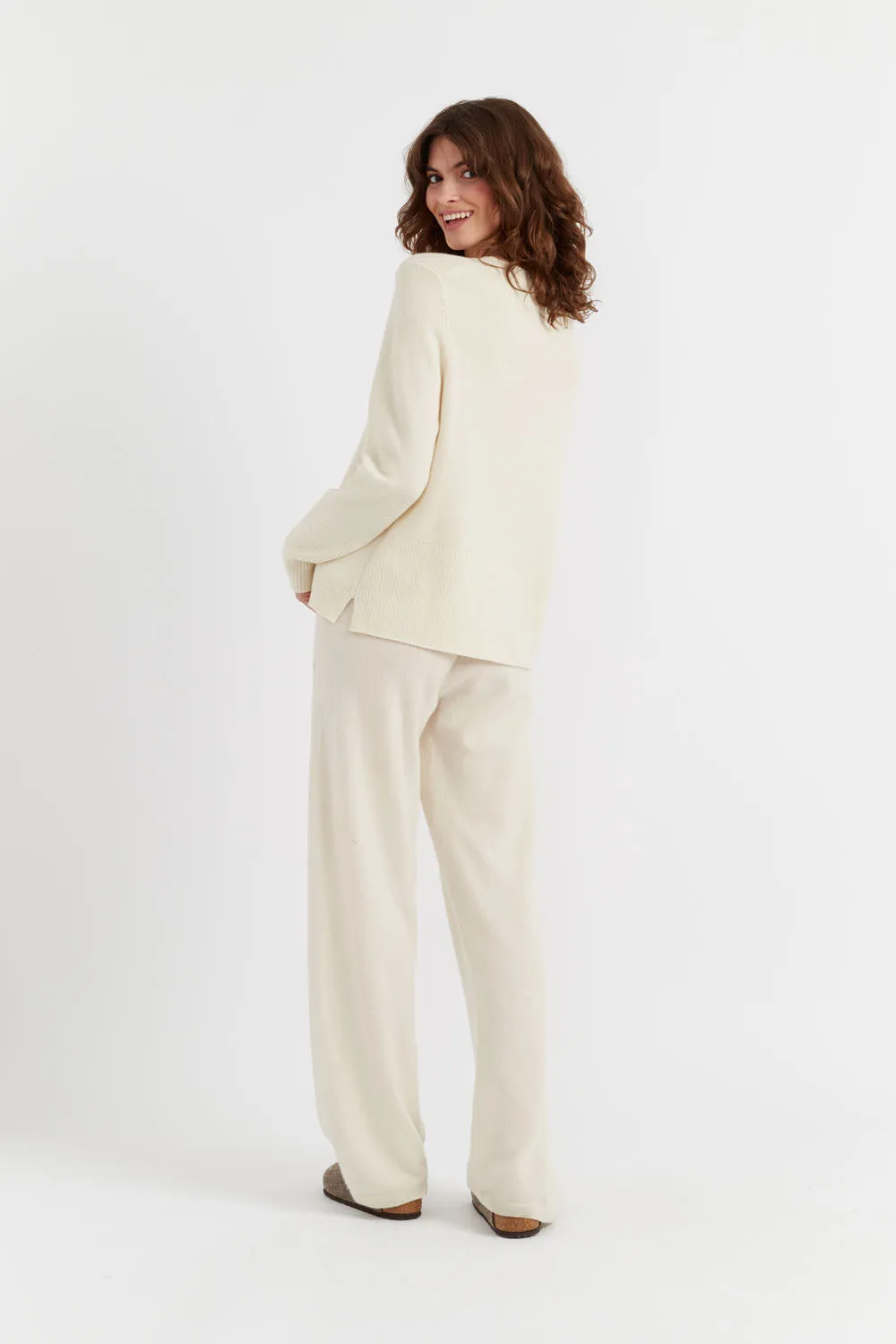 Cream Cashmere Boxy Sweater