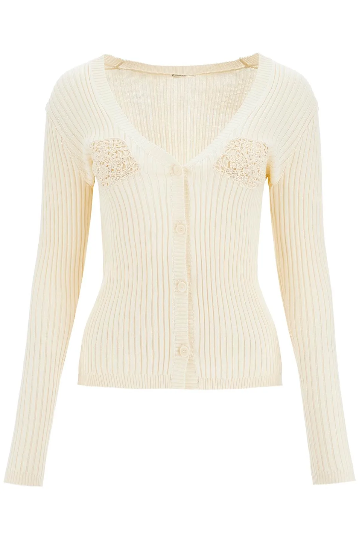 Crochet Insert Cardigan With Eight