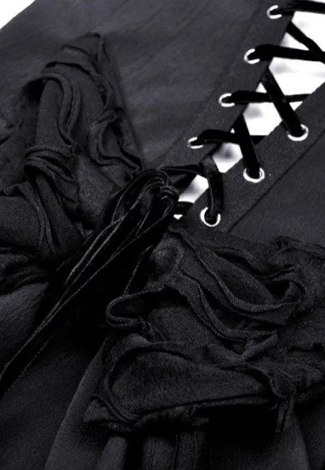 Dark In Love - Devil Cool High Low Layered Strap Black - Dress