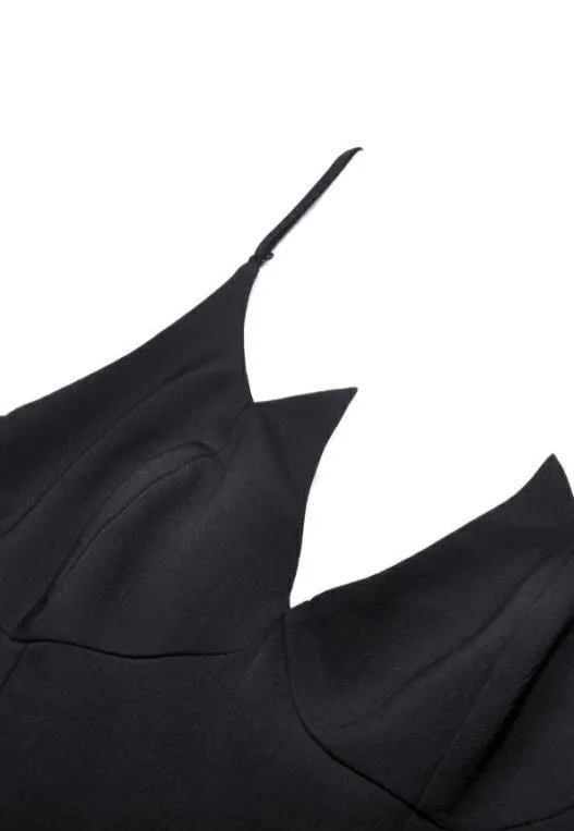Dark In Love - Devil Cool High Low Layered Strap Black - Dress