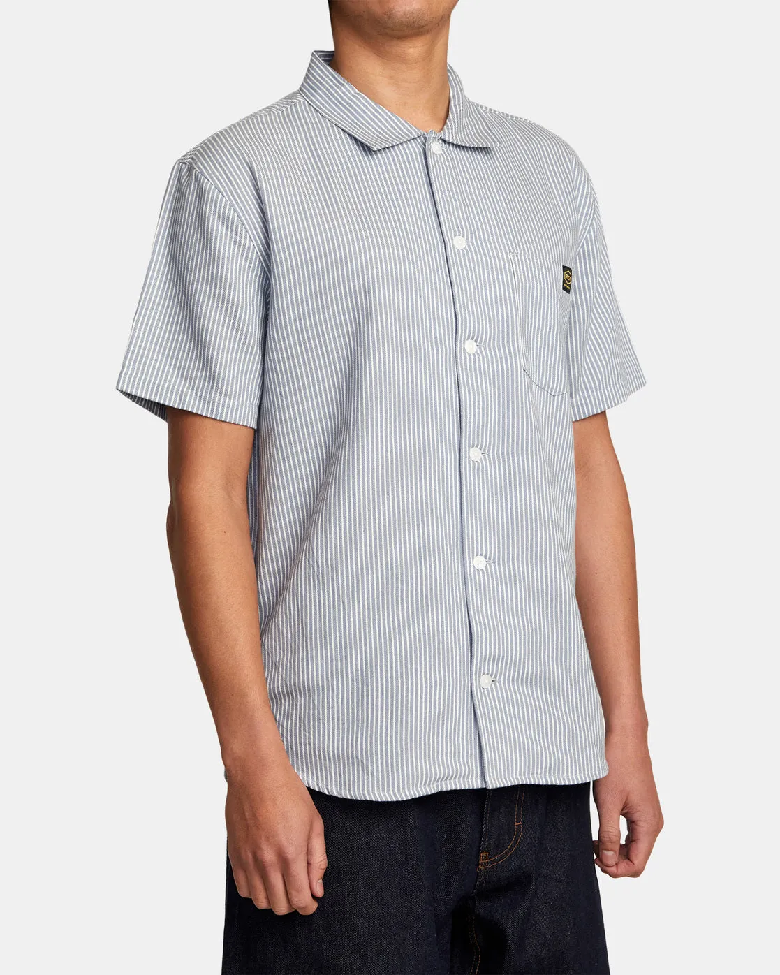 Dayshift Stripe II Short Sleeve Shirt - Deja Blue