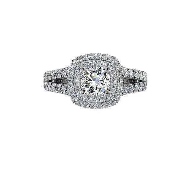 Diamond Engagement Ring and Wedding Band Set 0.95ctw