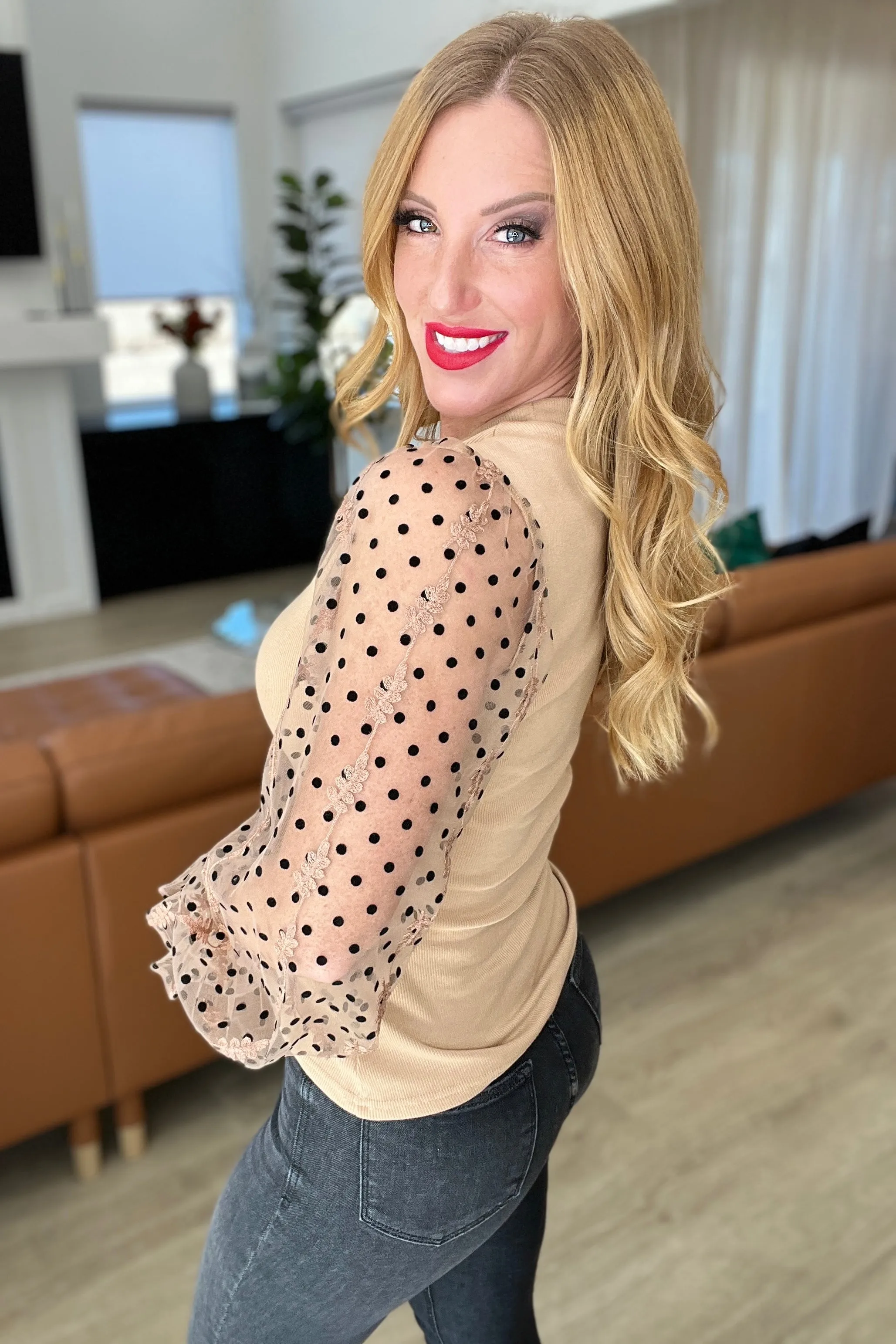 Dots on My Sleeves Blouse