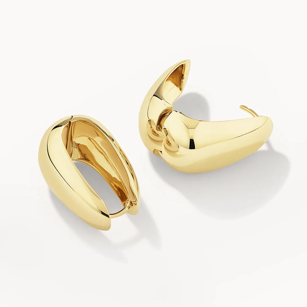 Drop Dome Hoops in Gold