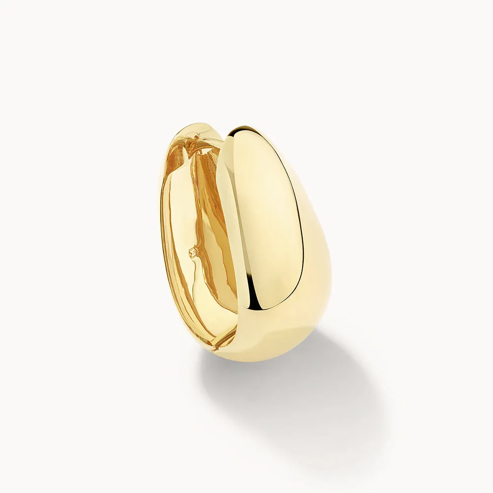 Drop Dome Hoops in Gold