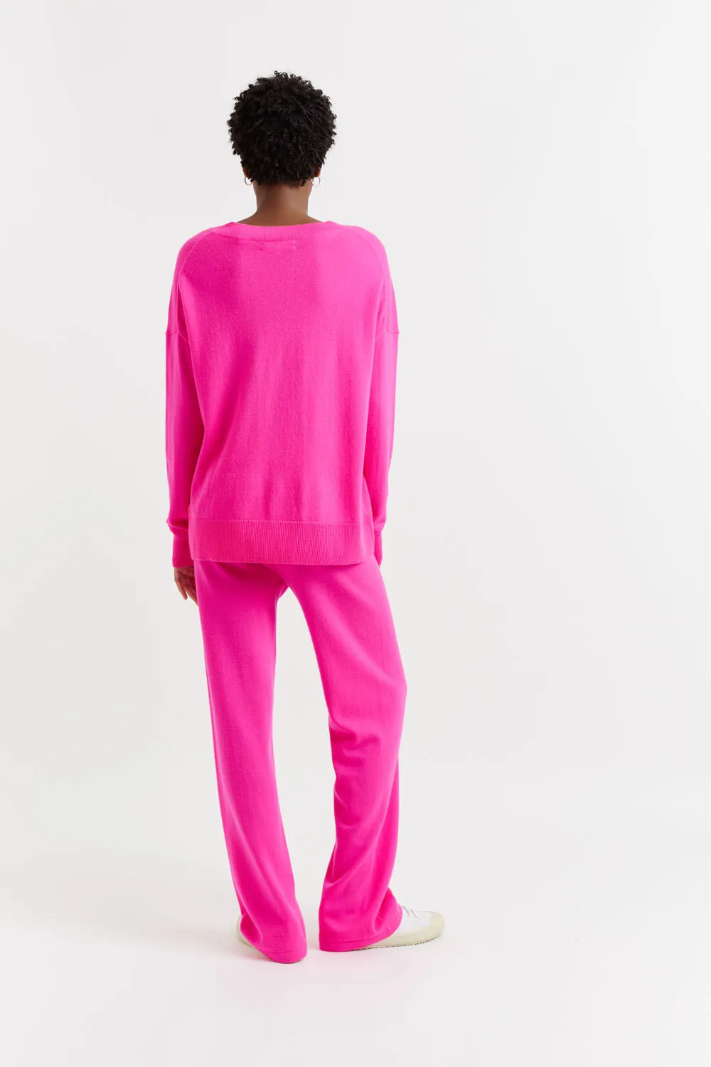 Fuchsia Wool-Cashmere Slouchy Sweater