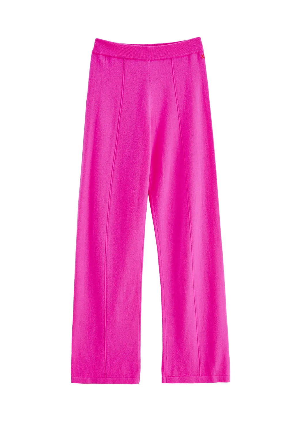 Fuchsia Wool-Cashmere Wide-Leg Track Pants