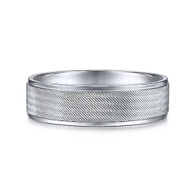 Gabriel & Co. 14K White Gold Brushed Men's Wedding Band