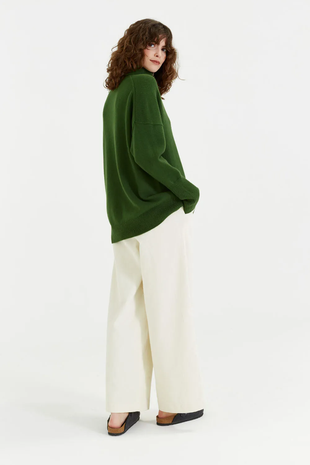 Green Cashmere Rollneck Sweater