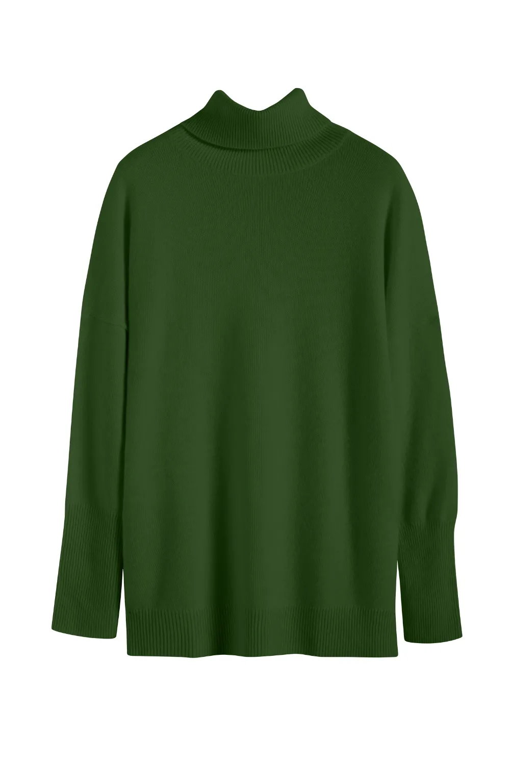 Green Cashmere Rollneck Sweater