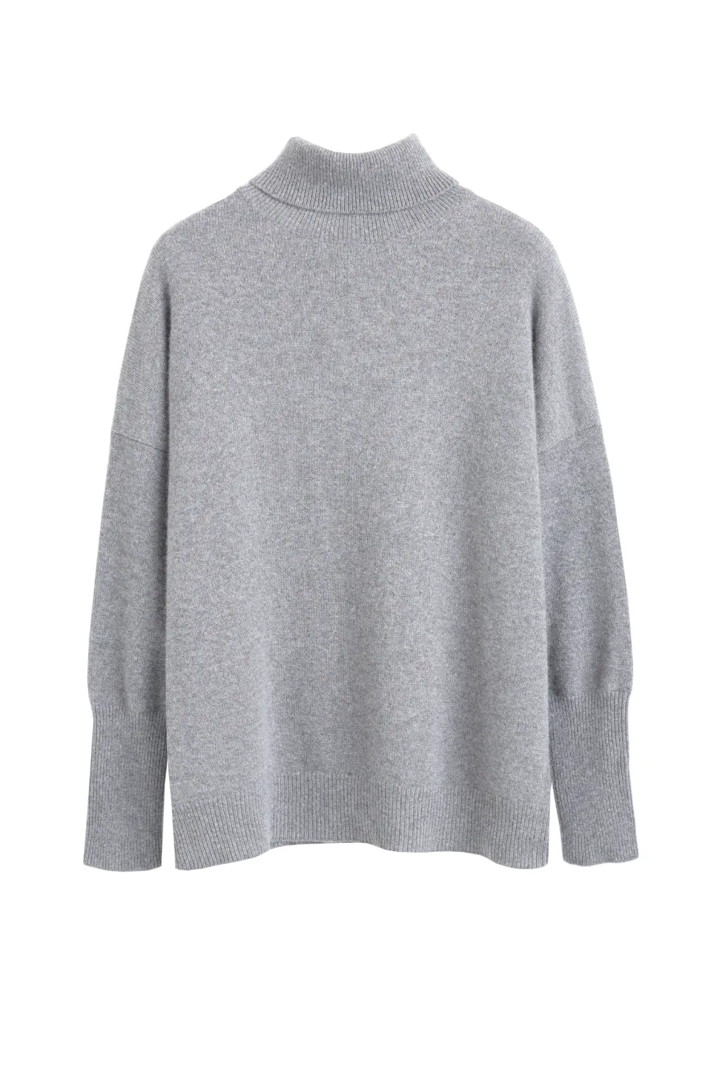 Grey Cashmere Rollneck Sweater