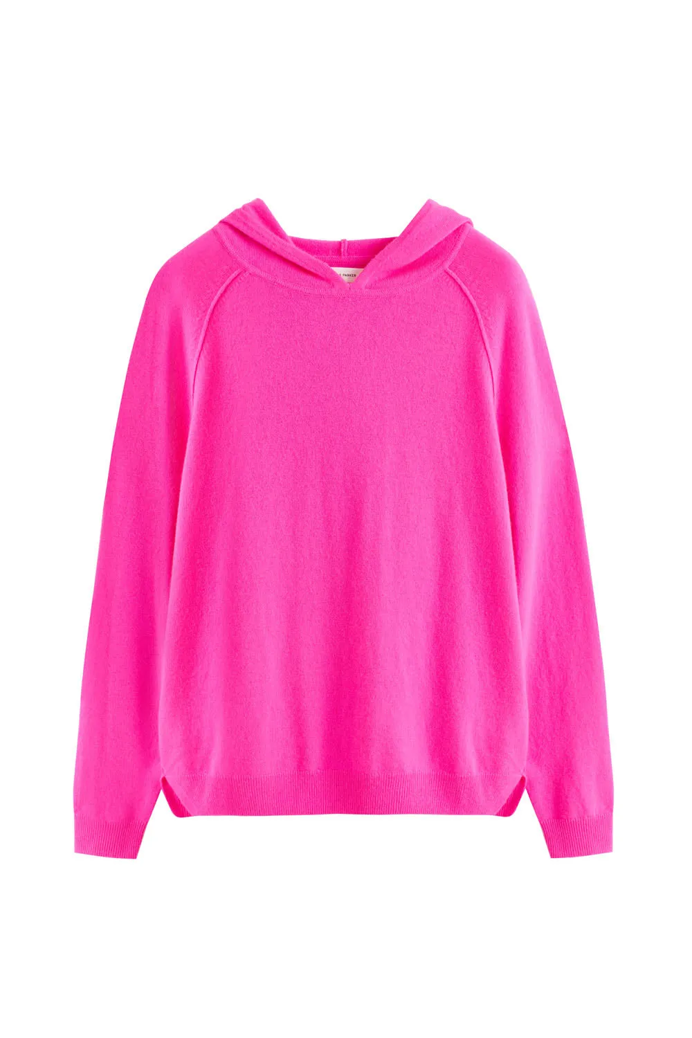 Hot-Pink Wool-Cashmere Boxy Hoodie