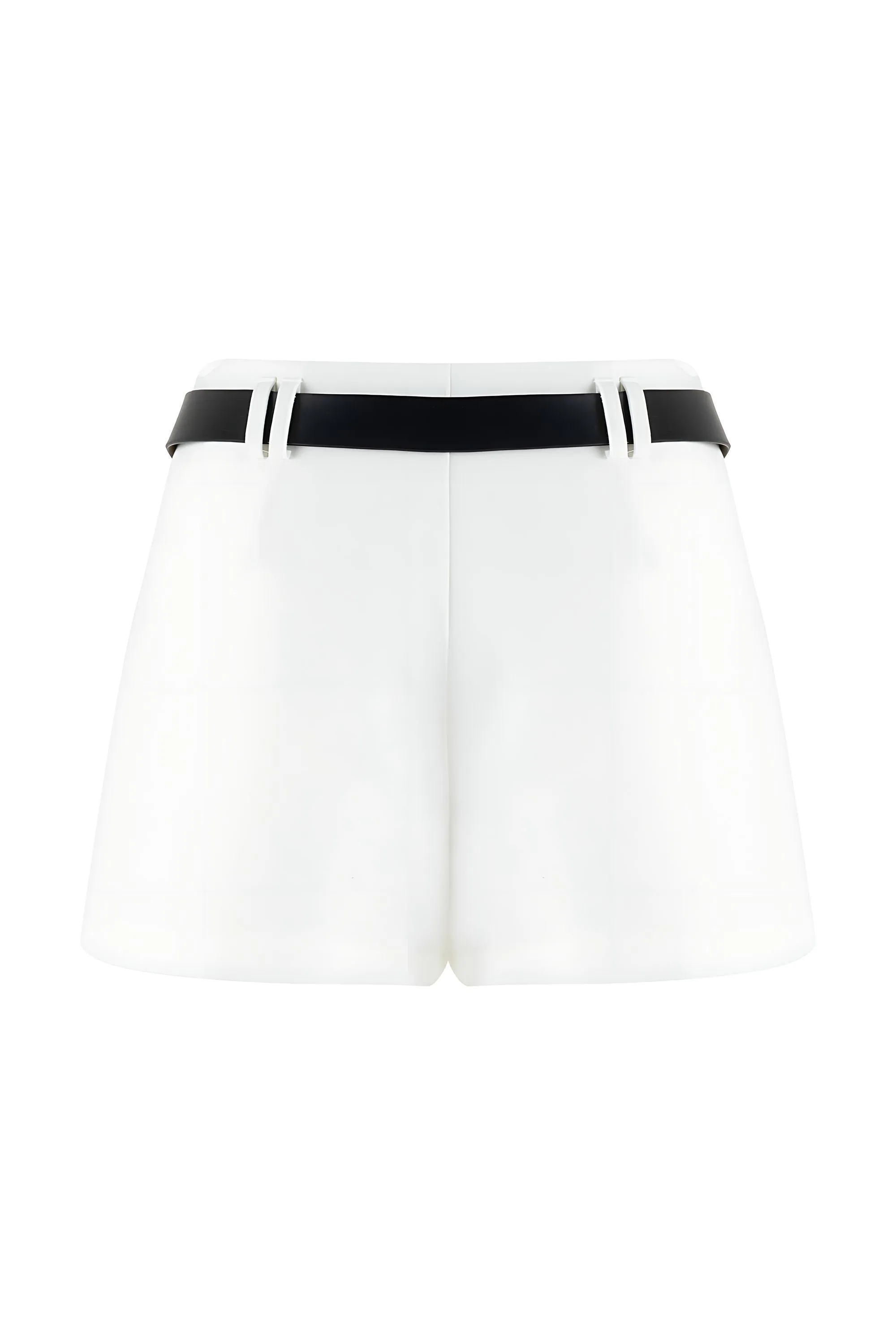 Leather Belted Mini Skirt
