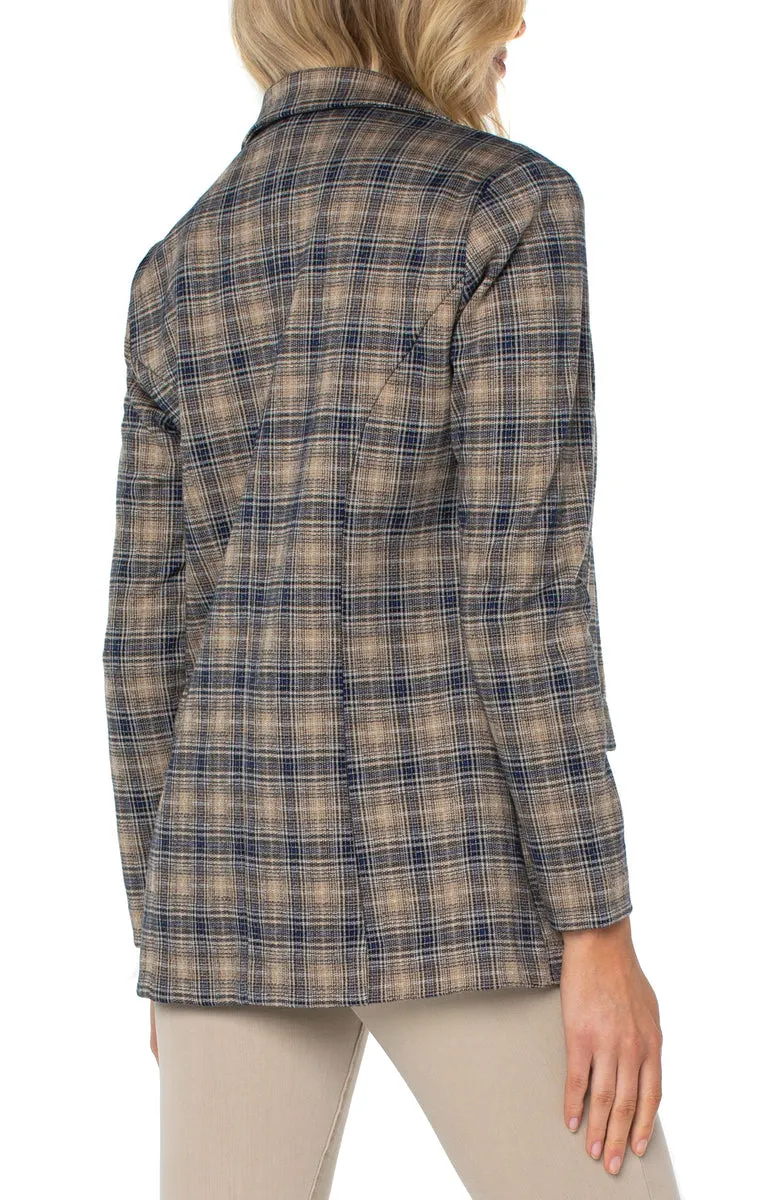 Liverpool Boyfriend Blazer w/ Princess Darts (Navy/tan autumn)