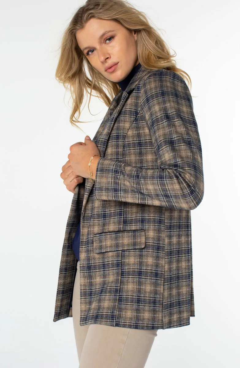 Liverpool Boyfriend Blazer w/ Princess Darts (Navy/tan autumn)