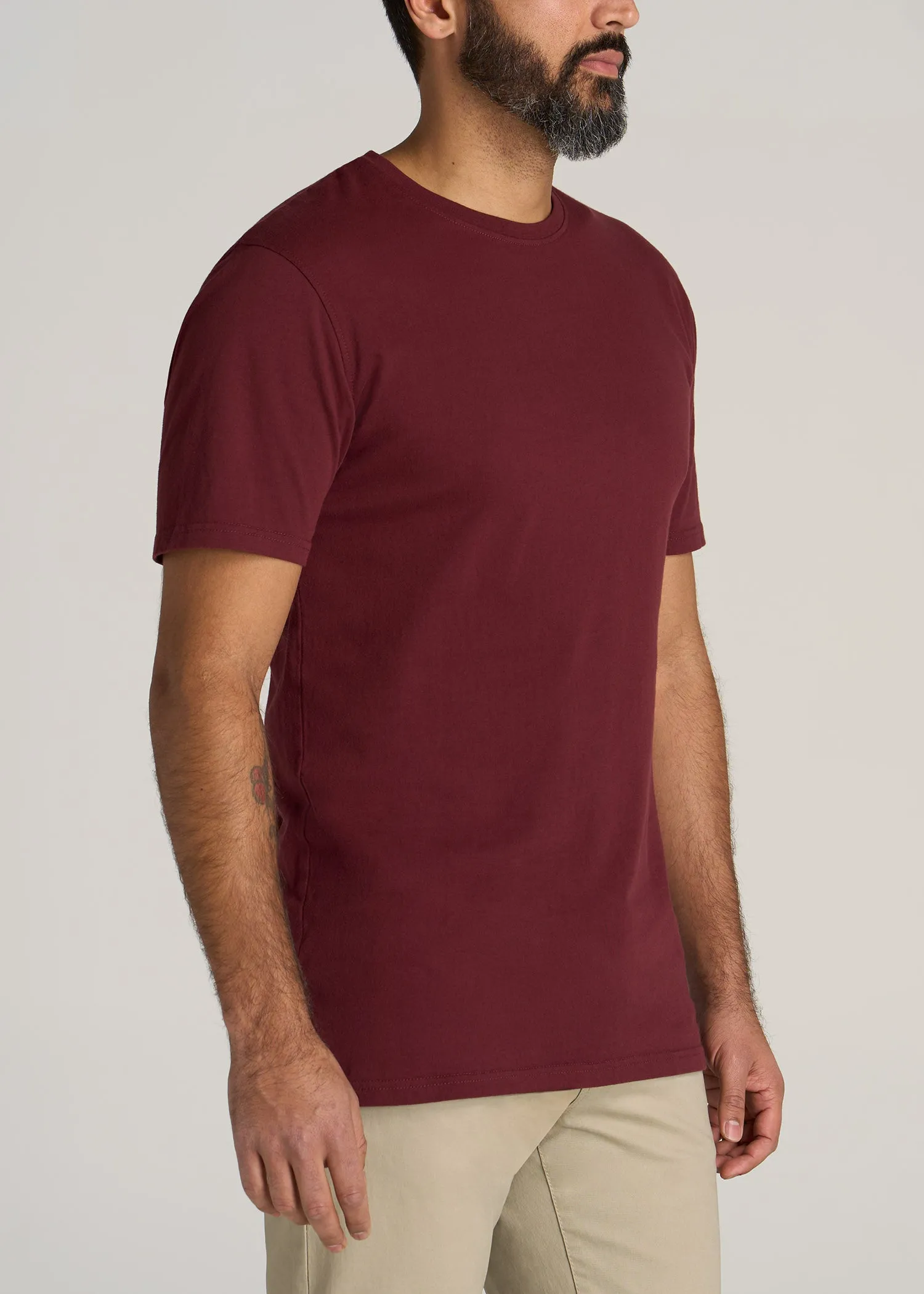 LJ&S Men's Tall REGULAR-FIT Crew Neck Tee in Sumac Red