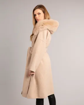 Megan Short Wrap Belt Coat Oat