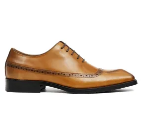 Men's Brogue Oxford Dress Shoes, Rubber Sole, Classic Leather Boots