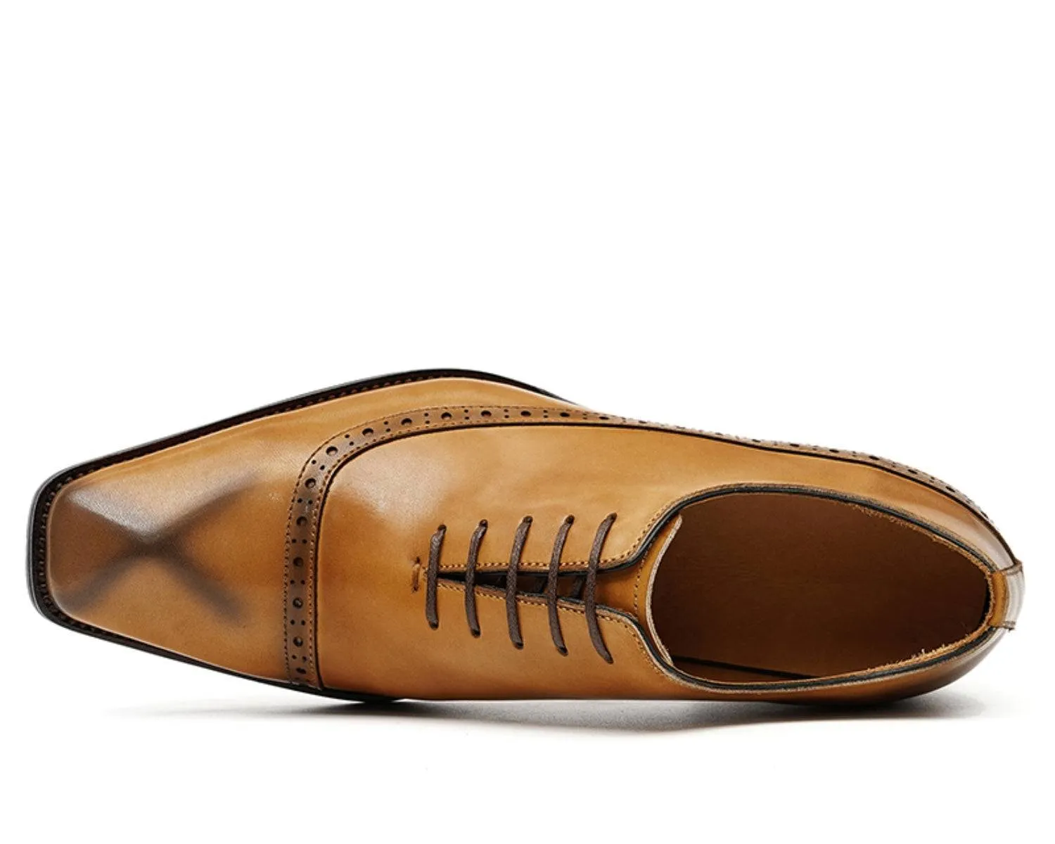 Men's Brogue Oxford Dress Shoes, Rubber Sole, Classic Leather Boots