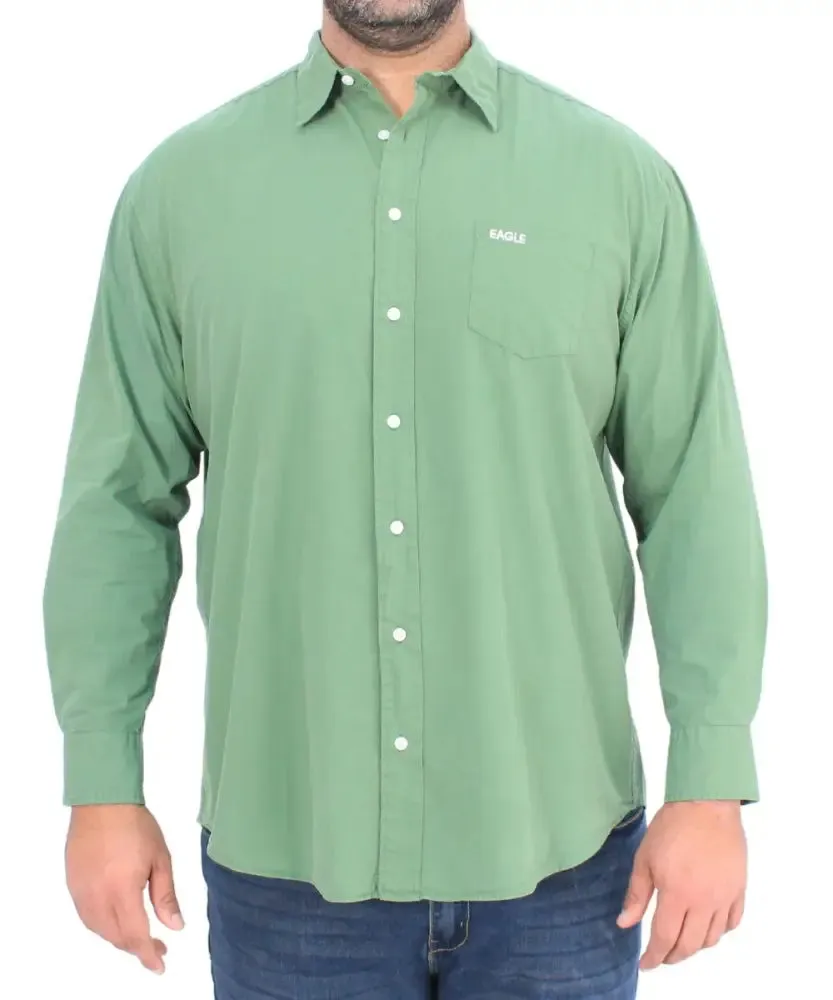 Mens Long Sleeve Poplin Pin Shirt