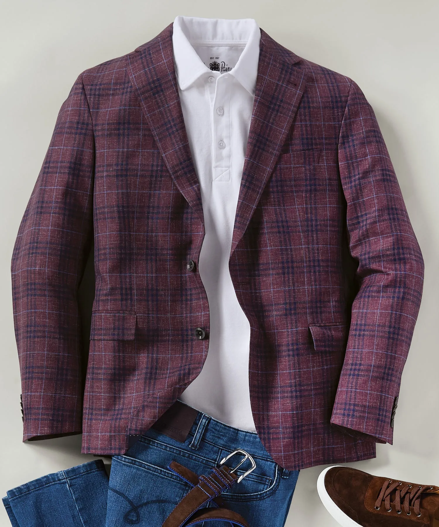 Midland Spring Weight Wool Plaid Sport Coat