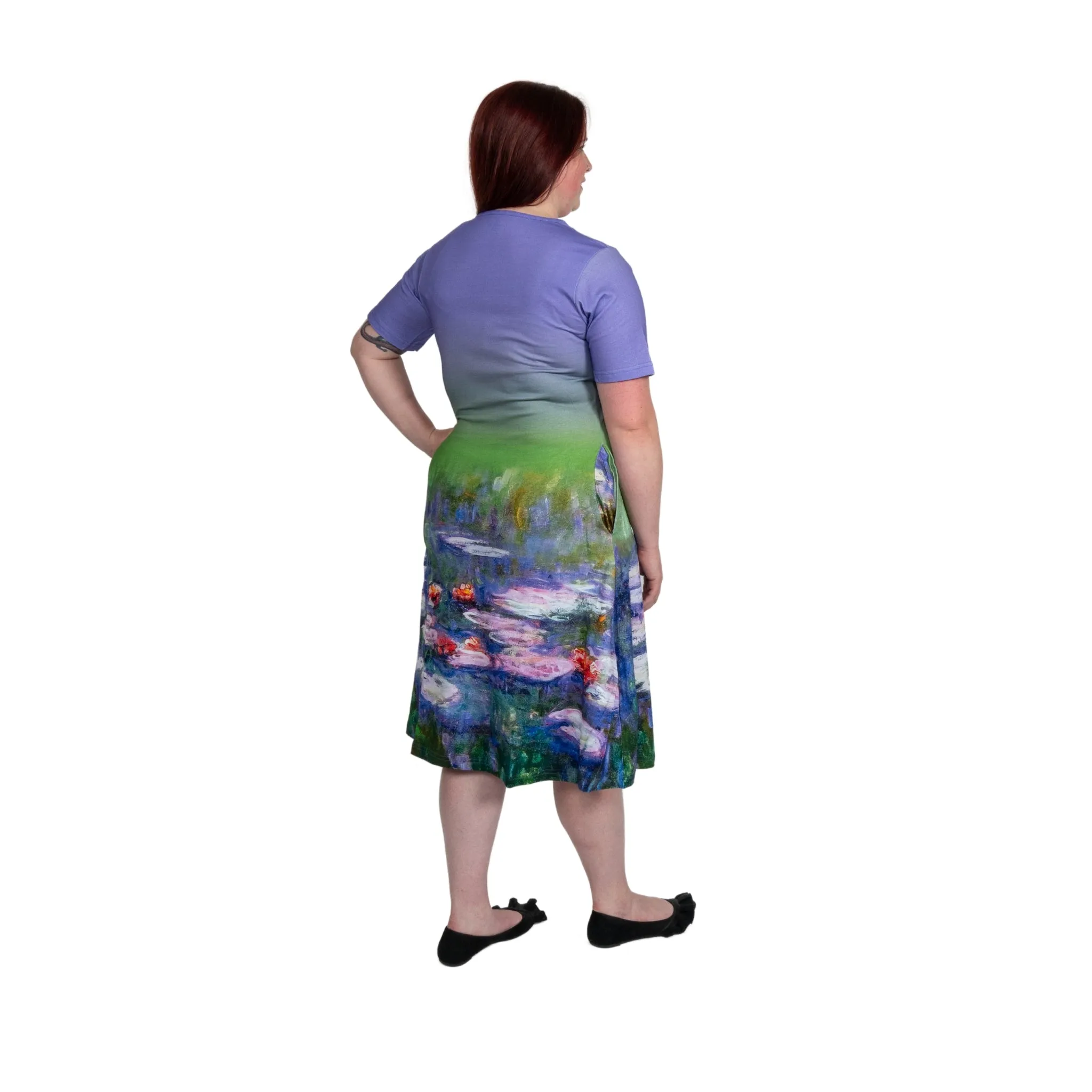 Monet's Water Lilies A-Line Dress (No Waist Seam)