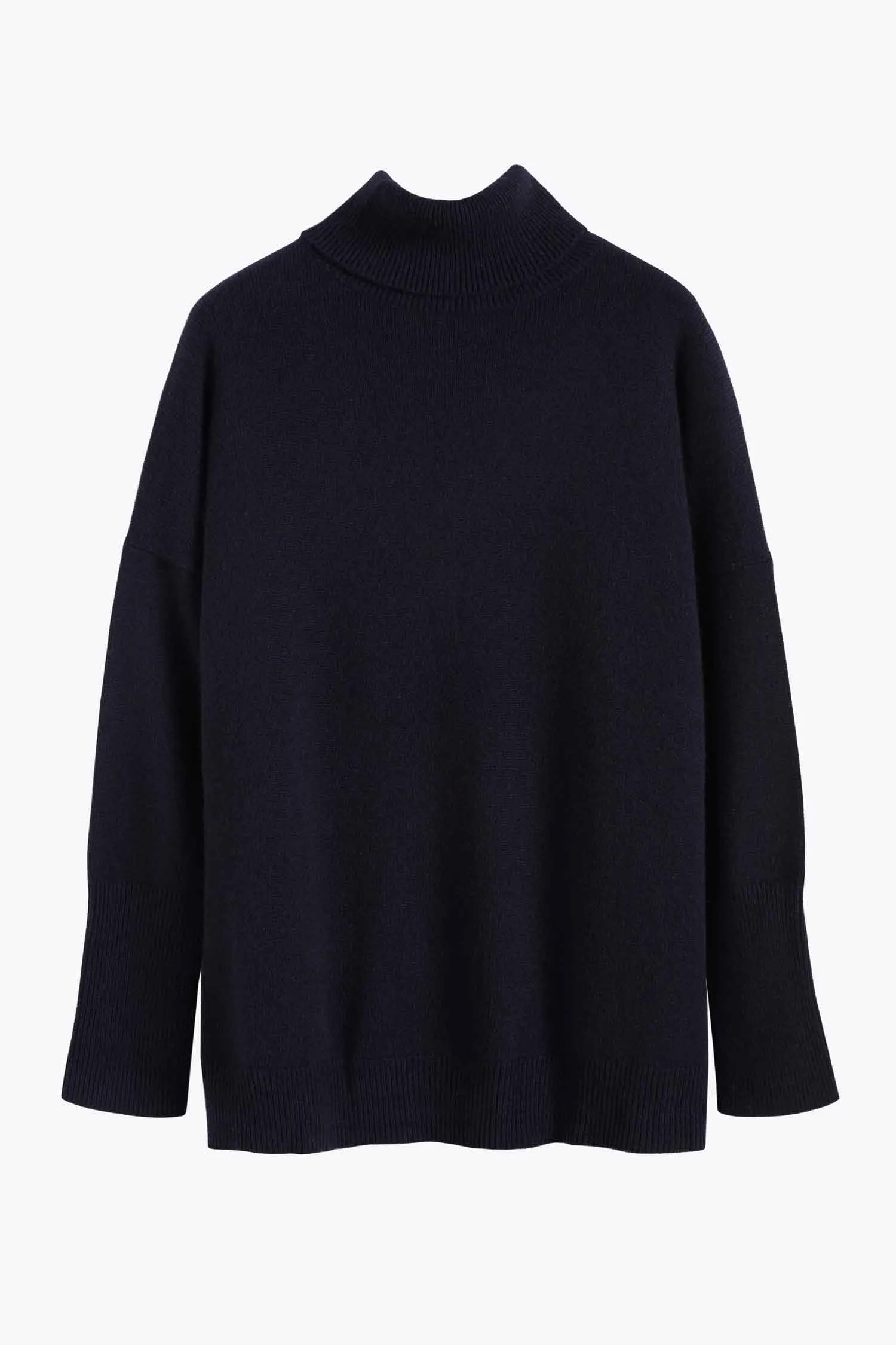 Navy Cashmere Rollneck Sweater