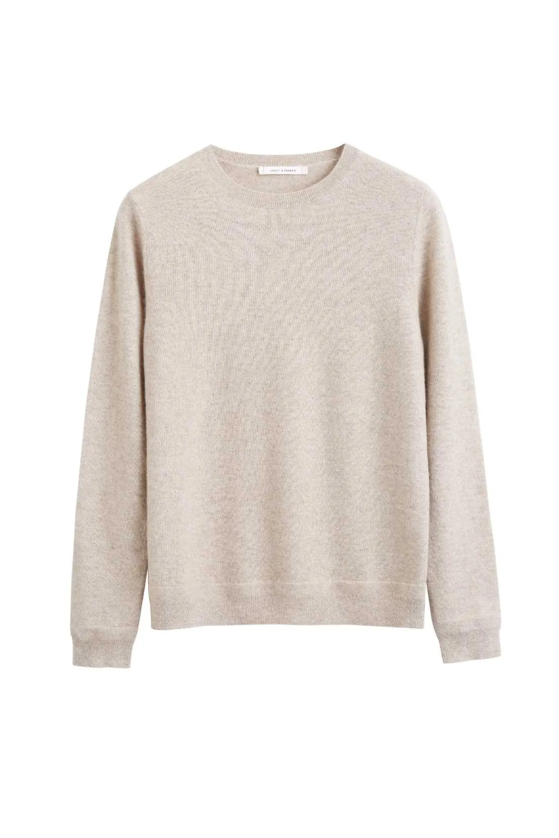 Oatmeal Cashmere Crew Sweater