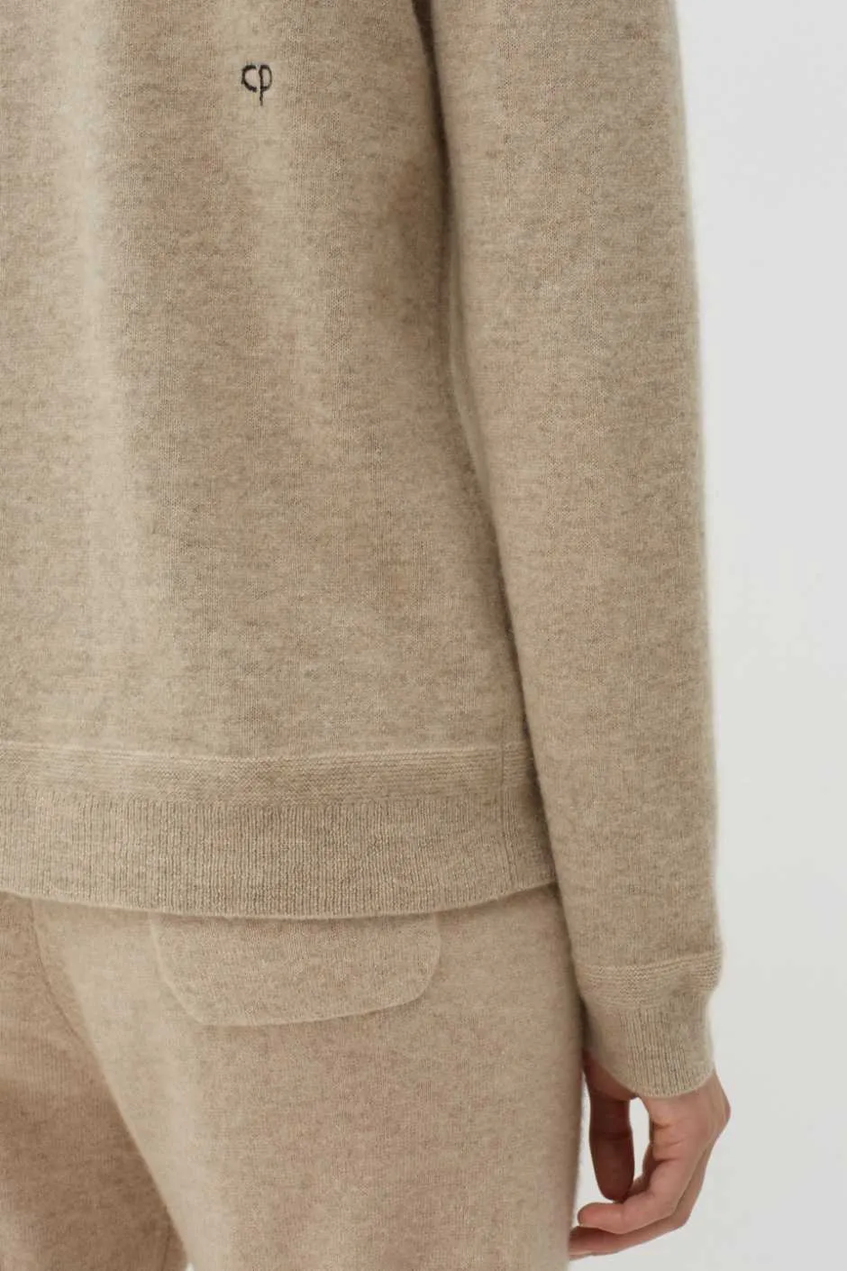 Oatmeal Cashmere Crew Sweater