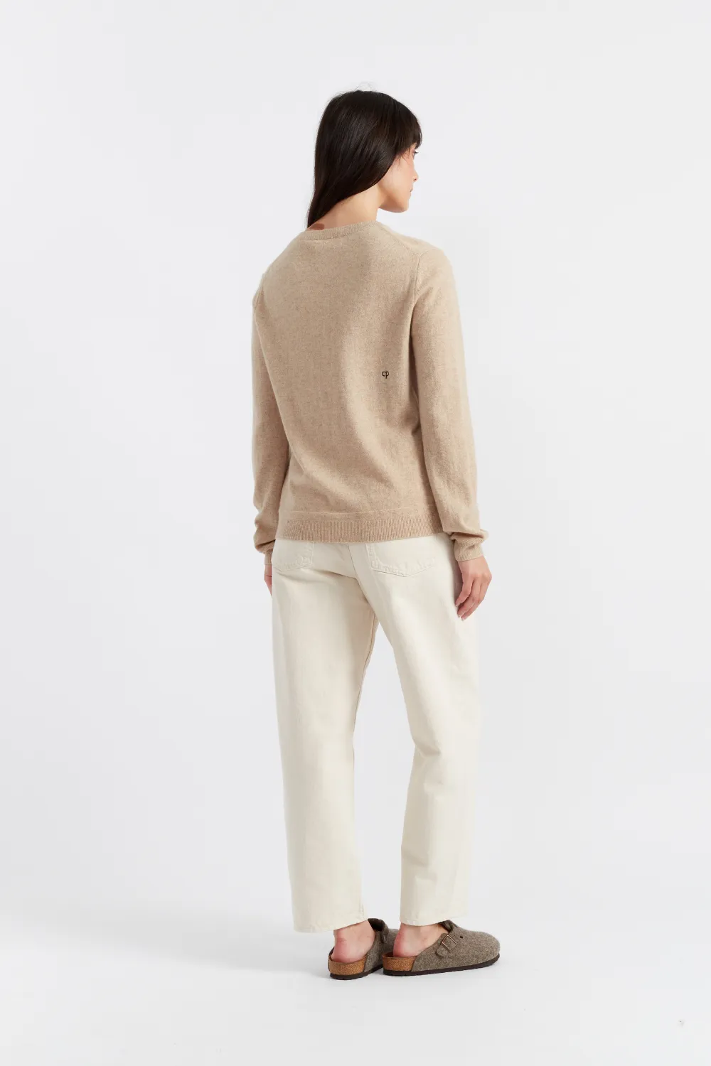 Oatmeal Cashmere Crew Sweater