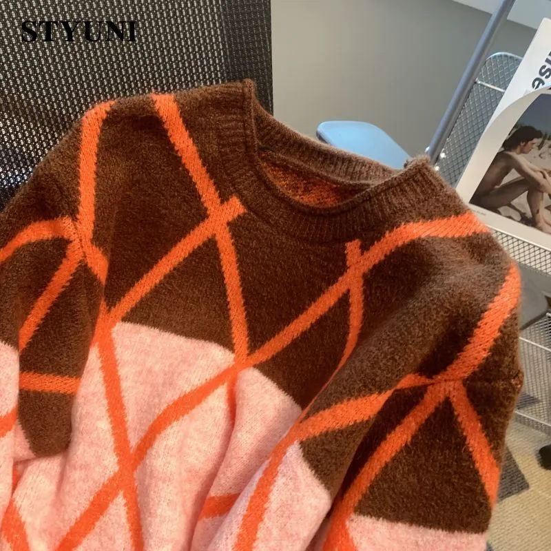 Patchwork Striped Knitted Sweater