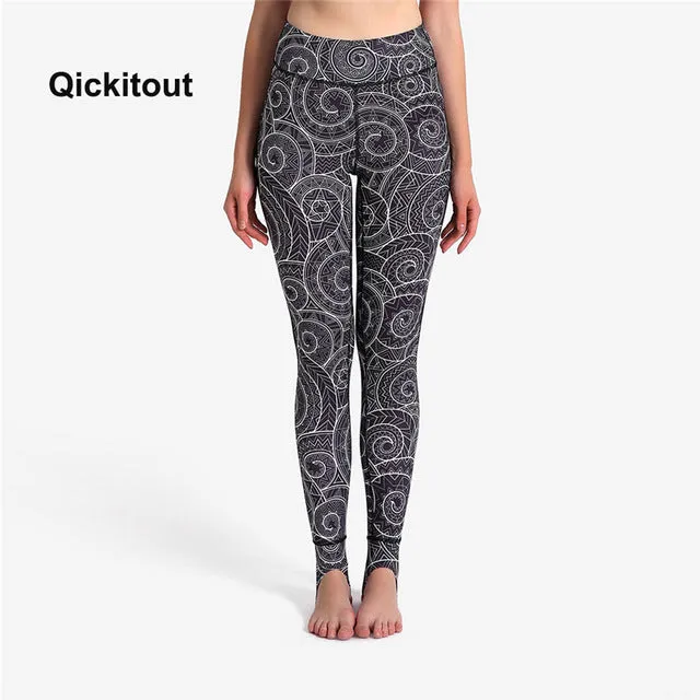 Qickitout 2018 Women Stirrup Leggings Black Mesh Patchwork Pants Sexy Hot Summer Long Leggings Dancing Workout Pants