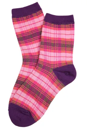 Seamo Tartan Socks Purple