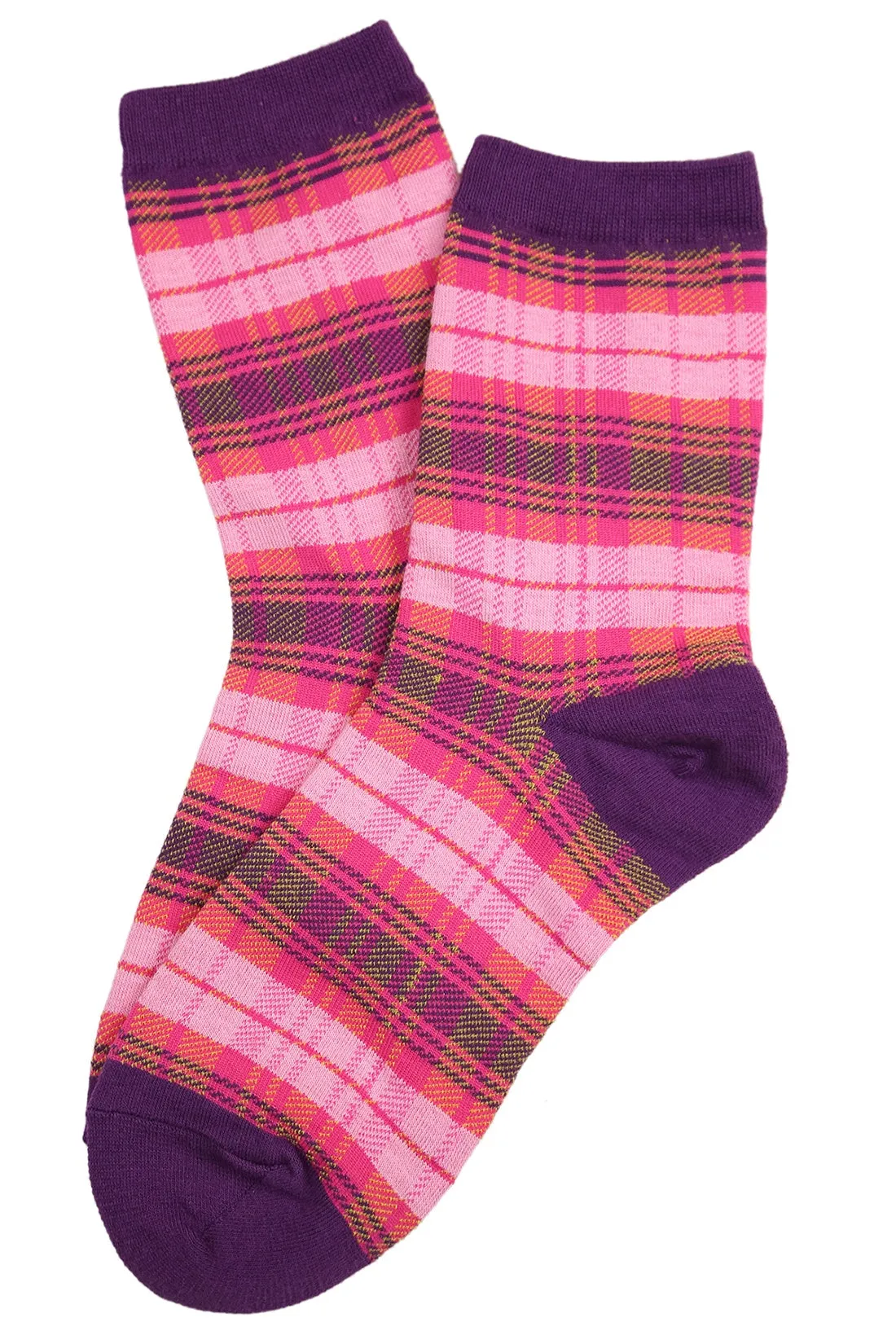 Seamo Tartan Socks Purple