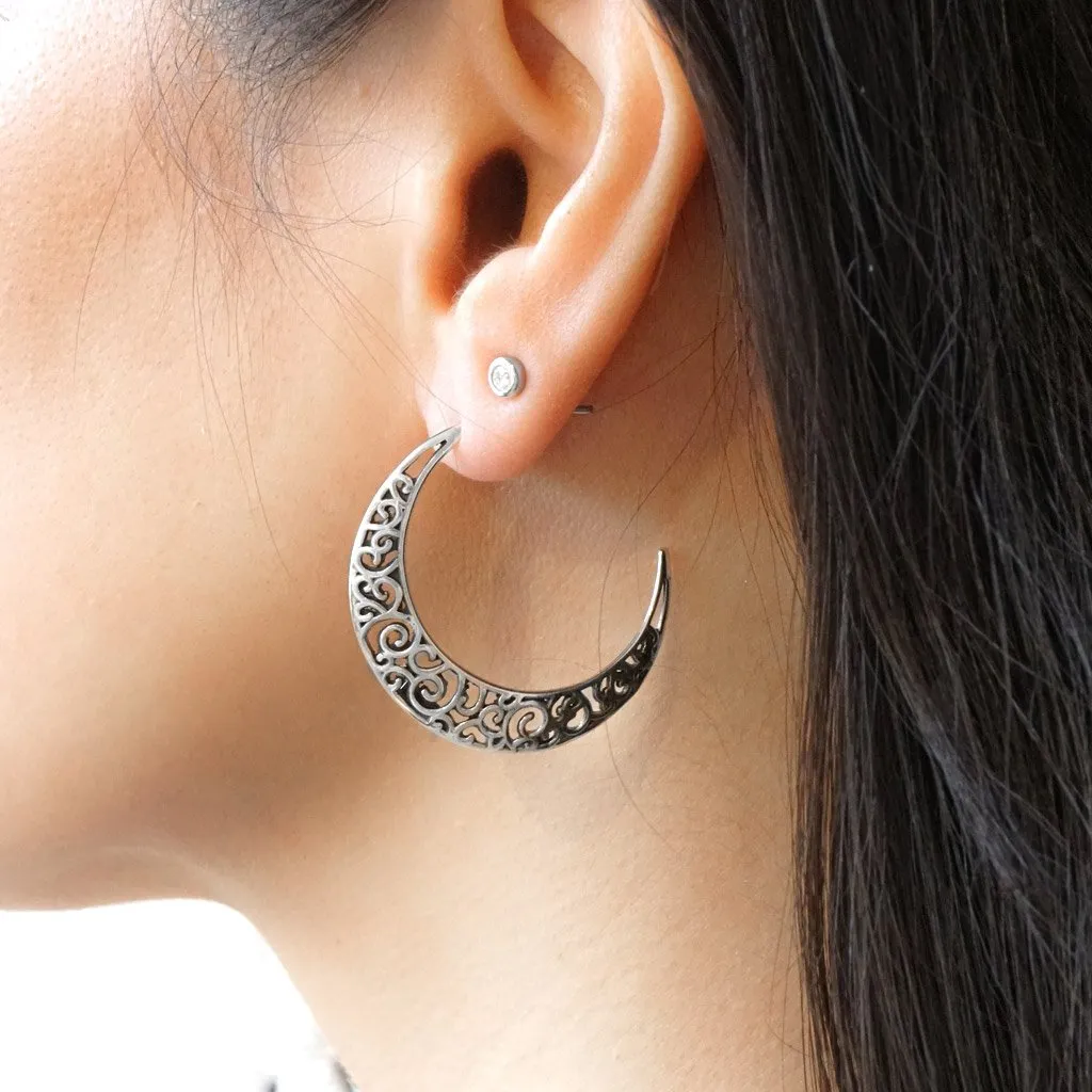 Silver Moon Earrings