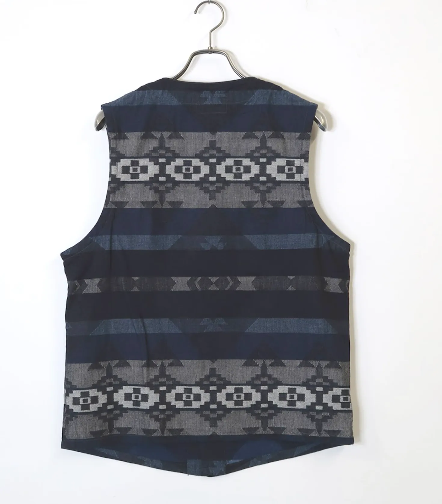 Sugar Cane, Native Jacquard Vest, Indigo