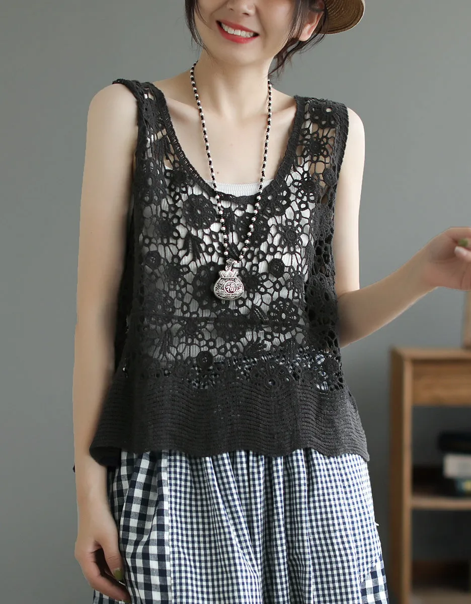 Summer Hollow Lace Vest Pullover for Women