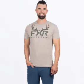 T-Shirt - FXR Men's Antler Premium T-Shirt, Stone/Army, 242076