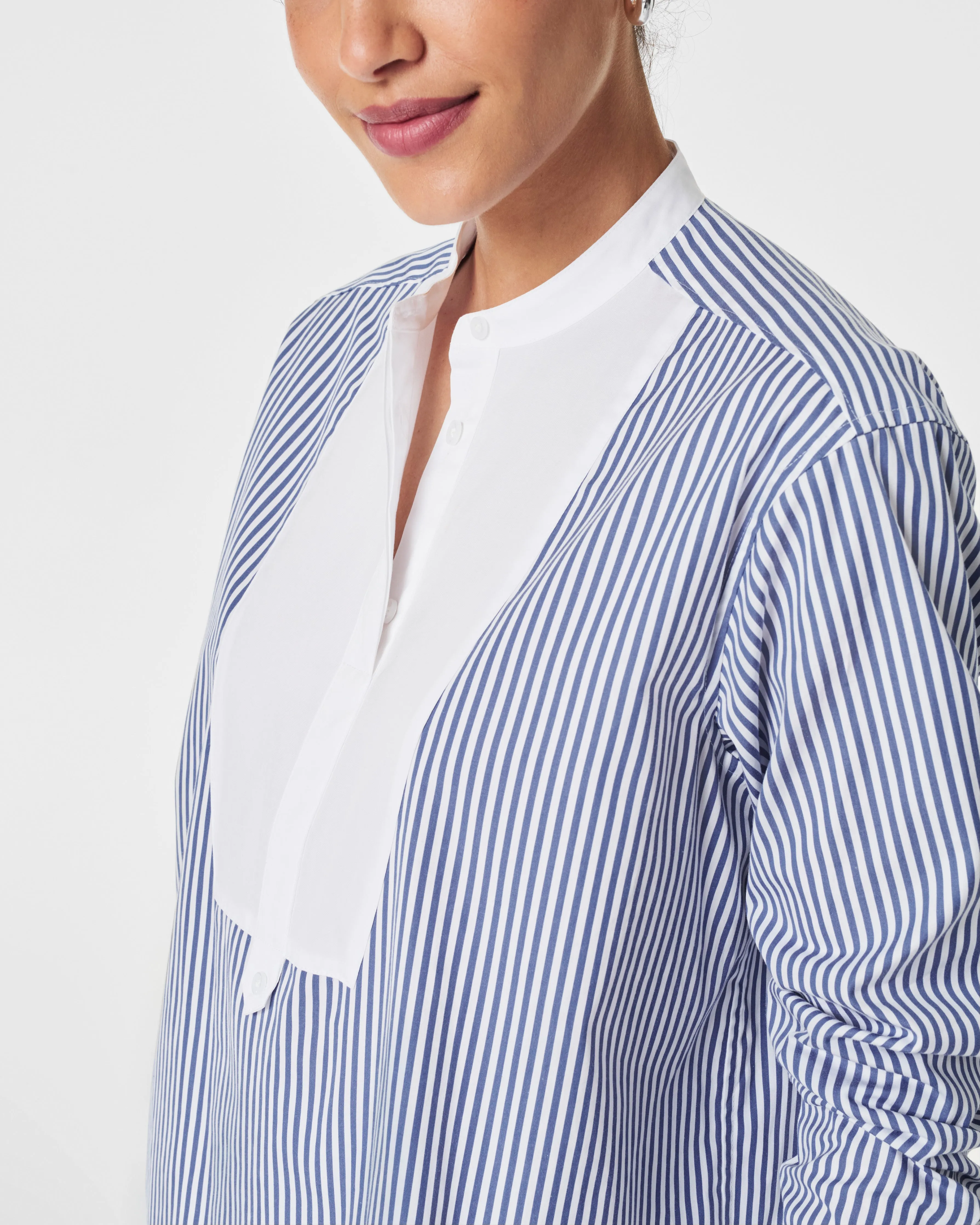 The Best Striped Poplin Tuxedo Shirt