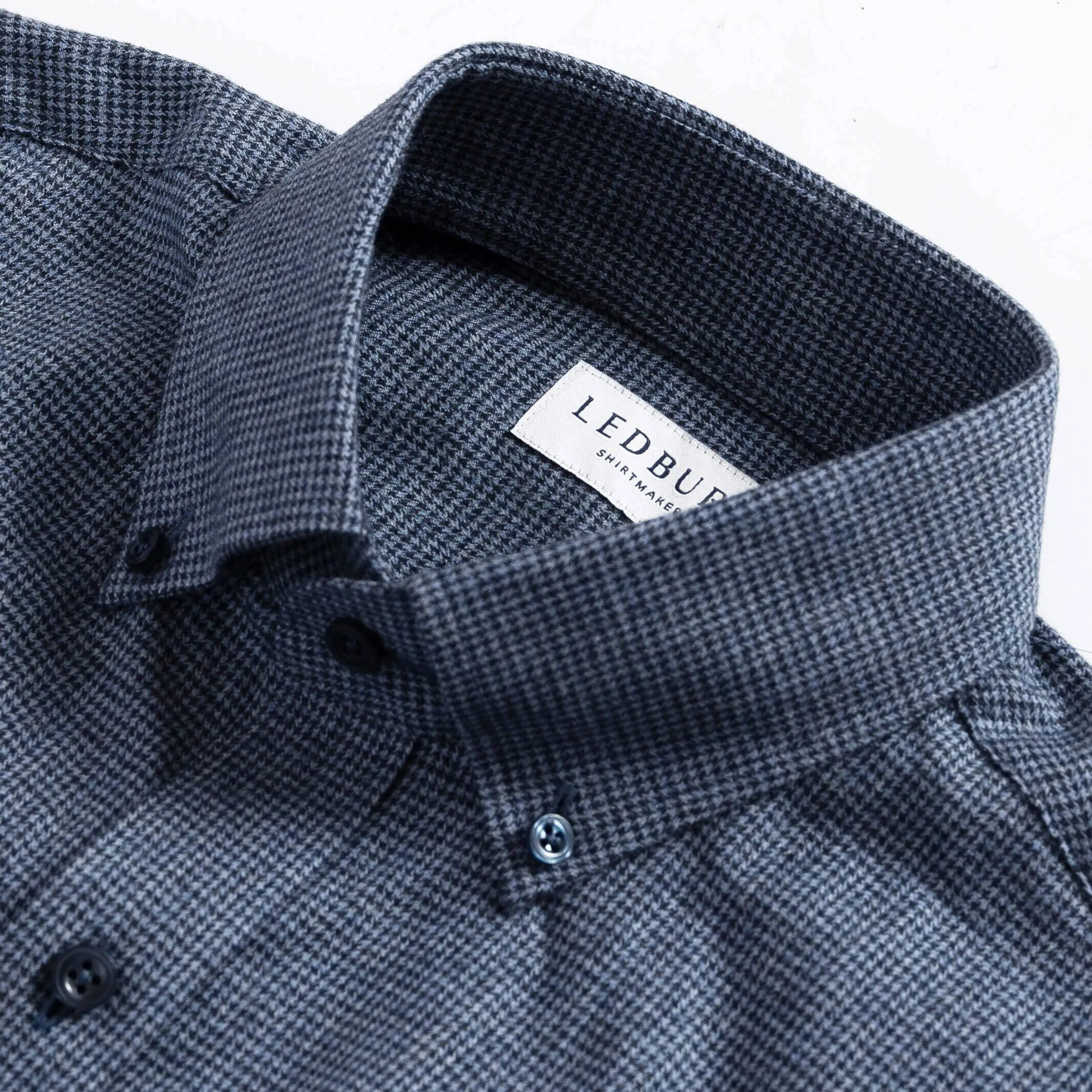 The Blue Conlon Houndstooth Custom Shirt