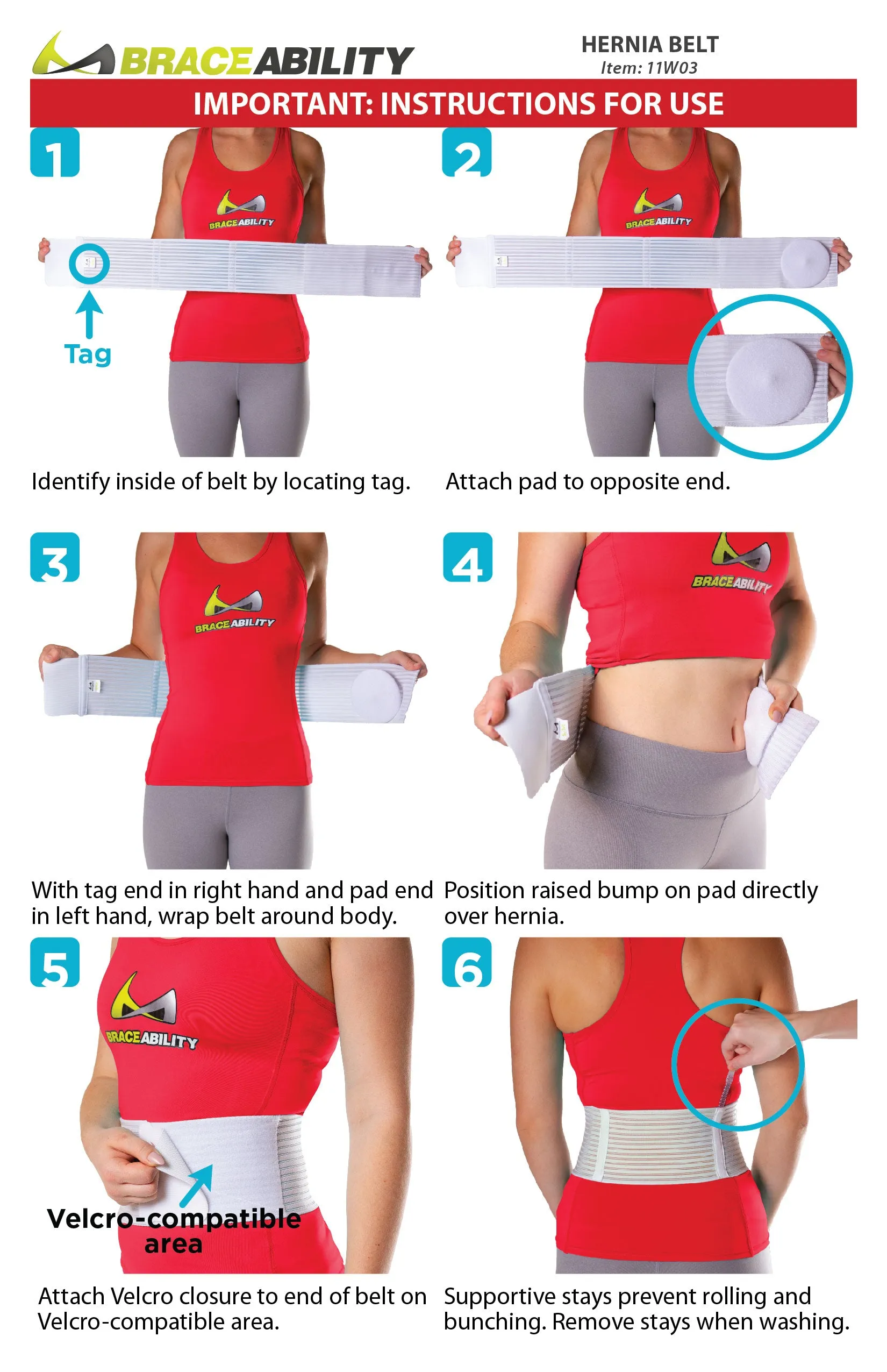 Umbilical & Abdominal Hernia Support Belt with Pad