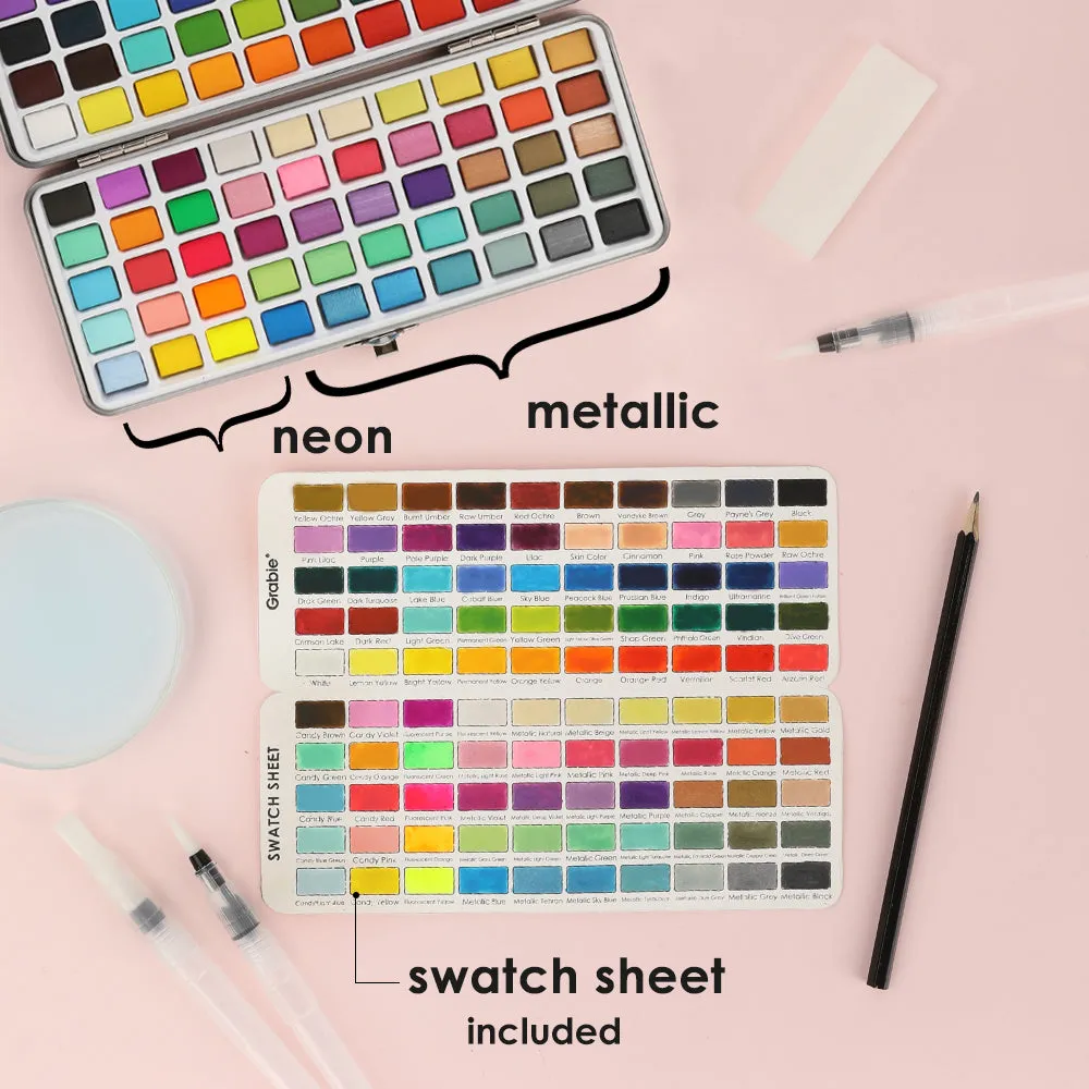Watercolor Set Of 100 With Brush
